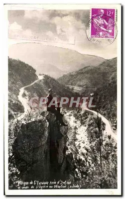 Gorges de l'Éyrouet perto de Infres — rota de Saint-Agrève ao Chéyland (Ardèche) — Edição A. Rache — n° 24