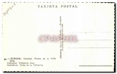 Burgos — Catedral. Porta da Pellejeria — Edições García Carrabilla, série 33 — Verso