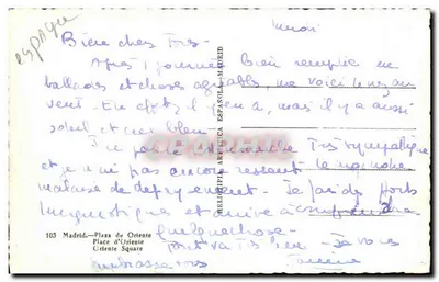 Madrid — Piazza di Oriente — Helipilipa Artística Española — Verso