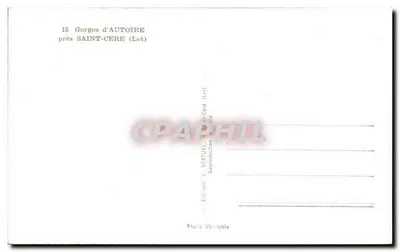 Gorges d'AUTOIRE — perto de SAINT-CERE (Lot) — Edição J. VERTUEL — Verso