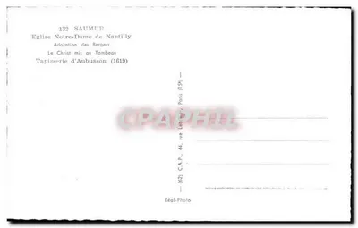 Adoracja Pasterzy — Chrystus położony w grobie — Tapiszeria z Aubusson (1619) — C.A.P., Paryż — Rewers