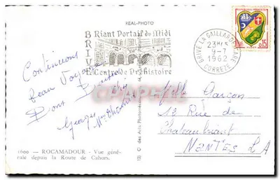 Rocamadour — Visão geral a partir da Estrada de Cahors — CI das Artes Fotomecânicas — Verso