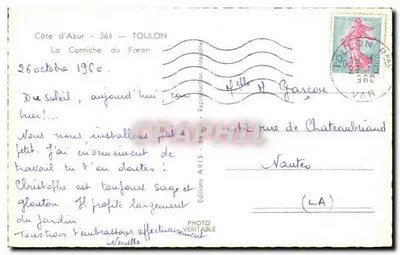 Uitzicht op de Corniche du Faron — Toulon — Uitgave ARIS — Achterkant