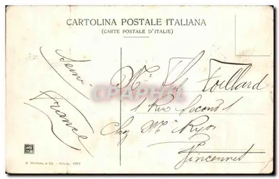Stara pocztówka Ventimiglia Cavo Borgo Marina — Rewers