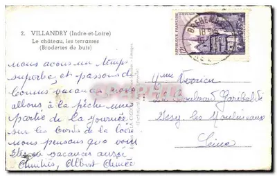Villandry (Indre-et-Loire) — Zamek, tarasy (Wzory z buku) — Wydawnictwo LA CIGOGNE — Rewers