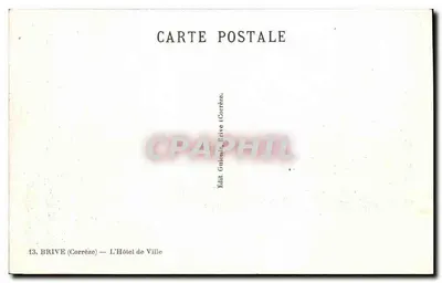 Brive (Corrèze) — Hotel de Ville — Édit. Gutioni de Brive — Rewers