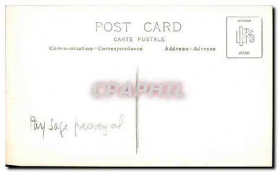 Paisagem de pinheiros — vista de colinas — carta postal anônima — Verso