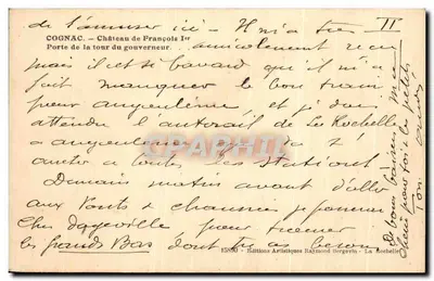Cognac — Zamek Franciszka I — Drzwi wieży gubernatorskiej — Rewers