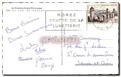 Jezioro Narlay — Piekliwa Francja-Komtata — Wydawnictwo i Fotografia E. PROTET, ulica Parlamenu (Dijon) — Rewers