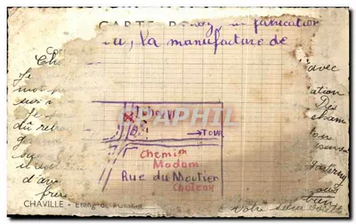 Chaville - Etang de Chaville — Ansicht vom Moutier-Weg — unbekannter Verlag — Rückseite