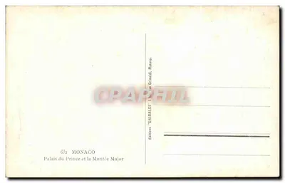 Pałac Książęcy i Wzniesienie Major — Monako — Éditions Grimaldi — Rewers