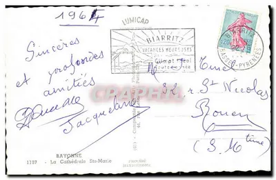 Bayonne - La Cattedrale di Santa Maria — editore LUMICAP, procedimento MEXICHRome — Verso