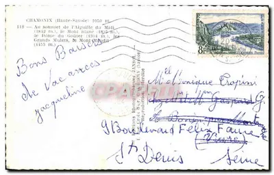 Visão dos picos do Mont-Blanc — Refúgios e glaciares — Janssot — Verso