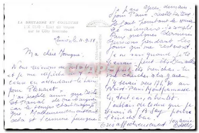 Ondata che si infrange sulla costa della Bretagna — La Bretagna in Colore, n° 1.X 0170 — Verso