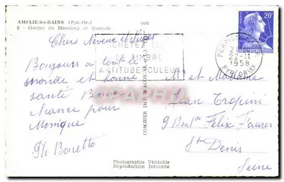 Przepaści Mondony i Skoczek — Amélie-les-Bains (Pyr. Or.) — Fot. Combière — Rewers