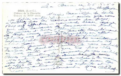 Castelo da Chevrette — Gravura do século XVIII — Deuil (S.-et-O.) — Verso