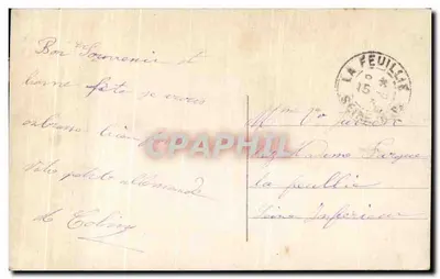 Bukiet kwiatów — Szczęśliwe Święta — Wydawca Chilas, nr 7653 — Rewers