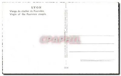 Lyons — Virgem do campanário de Fourvière — Edições de Luxo Nestel — Verso