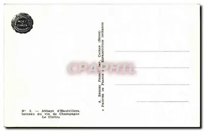 Abbatia Hautvilliers — urodzina winorośli champagnaskiej — Klasztor — Rewers