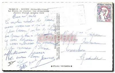Pałac Sądu w Rouen — ogólny widok — Éditions La Gidonne — Rewers