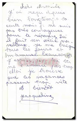 Deux personnages chinois — scène d'adieu avec fan et pagode — éditeur RAZZEE & LOCK — Verso