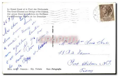 Vêneto - Canal Grande e Ponte degli Scalzi — Ediz. Ardo, n°143 — Verso