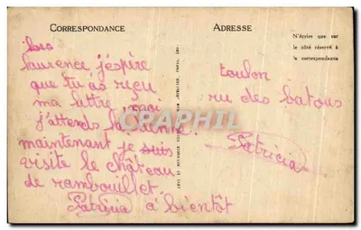 Rambouillet — Het Kasteel - Ontvangerkamer — LL — Achterkant