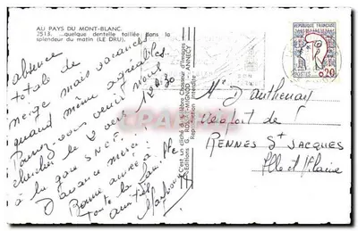 Mont-Blanc — Le Dru — Wydawnictwo G. Rossat-Mignod — Rewers