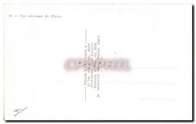 Visão aérea de Chrea — As Corujas — Edição « La Cigogne » — Verso