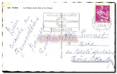 Paris — La Pointe de la Cité et les Ponts — Éditions Chantal — Verso