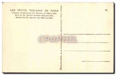 O Ópera — Paris — Editora Mona, n°10 — Verso