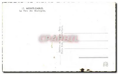 O Parque dos Boulingrins — Monte-Carlo — Éditions du Globe, Paris — Verso