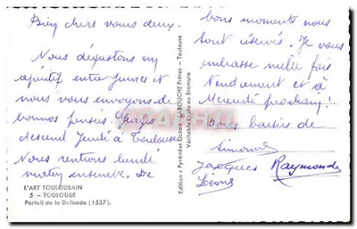 Poort van de Dolbade — Toulouse — Uitgave La Bouche Frères — Achterkant