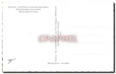 Interior del Museo gallo-romano de Saintes — Ediciones Véritable — Reverso