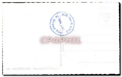 Hautecombe — Façada klasztoru — Wydawnictwo TELÉ, Aix-les-Bains, nr 34 — Rewers