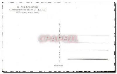 Aix-les-Bains — O Estabelecimento Termal - O Salão — C.A.P., Paris — Verso