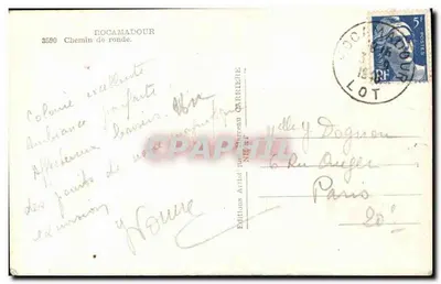 Zamek w Pocamadour — Ścieżka okrężna — Wydawnictwo Artim du Barreau GARRIETTE — Rewers