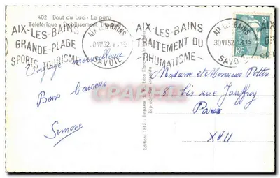 Aix-les-Bains — Pamiątka z Aix-les-Bains — Wydawnictwo Léon Blanc — Rewers