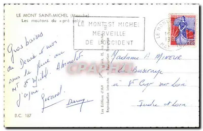 Mont Saint-Michel — I pecori del «pré salé» — Les Editions d'Art, B.C. 187 — Verso