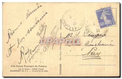 Torrente da Géla — Vale de Aure — Os Pirineus — Editor Tito — Verso