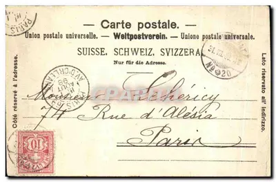Luzern — widok jeziora z łabędziami — Verlag F. Voegel, Luzern, Dos. Nr 103 — Rewers