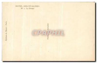 Hôtel des Invalides — O Dômer — Edições A. Noyer, Paris — Verso