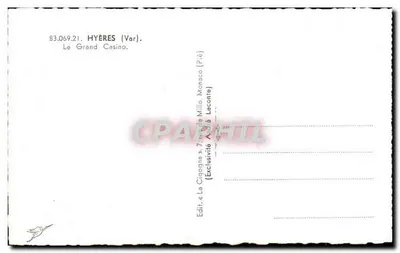 O Grande Casino — Hyères (Var) — A Cegonha — Verso