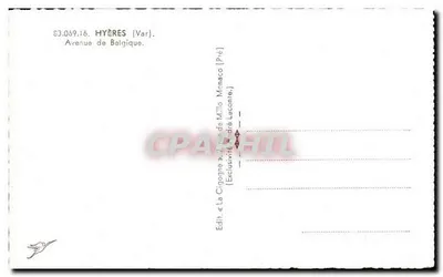 Avenida da Bélgica — Hyères (Var) — Edit. « A Garça » de Milllo Monaco — Verso