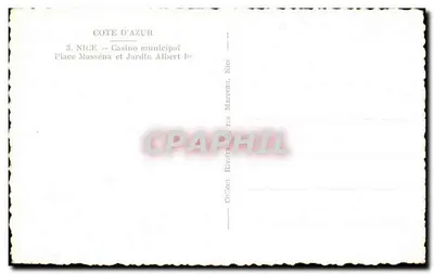 Nice — Municipal Casino and Albert Ier Garden — Cote d'Azur — Back