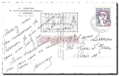 Praia de Saint-Georges-de-Didonne — Corniche Midi-Atlântica — editor ROYAN — Verso