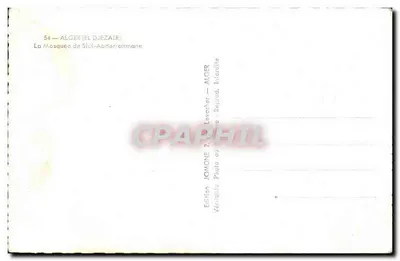 Mezquita de Sidi-Abderrahmane — Argel (El Djézair) — Edición Jomone — Reverso