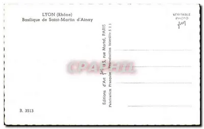 Basiliek van Sint-Maarten van Ainay — Lyon (Rhône) — Editeurs d'Art, Parijs — Achterkant