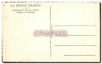 Zamek Valençay — Zamki Loary — Wydawnictwo La Douce France — Rewers