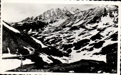 Chegada ao Grande Saint-Bernard — vista panorâmica nevada — Pas, n°19